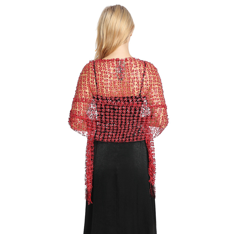 Stole Wedding Shawl - Selendang Rumbai Payet Eropa dan Amerika,