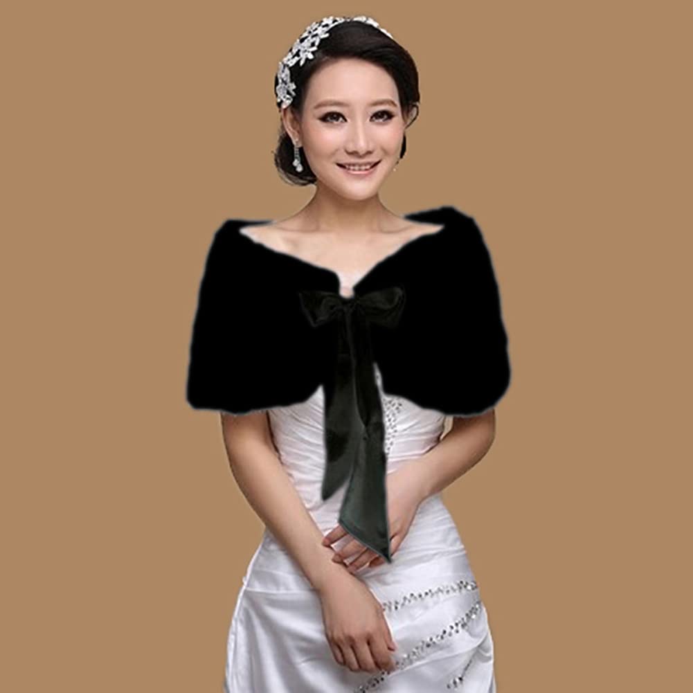 Stole Wedding Shawl - Syal bulu palsu pernikahan pengantin wanita