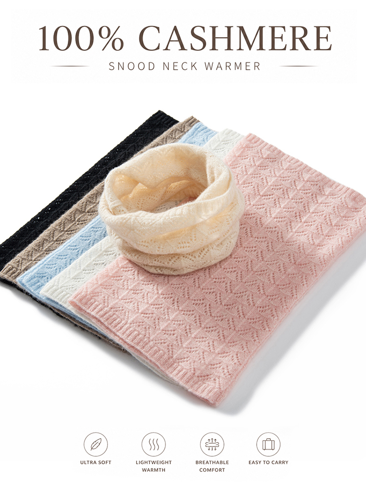 Infinity Scarf Knit - Syal Wanita 100% Kasmir Fan Pointelle