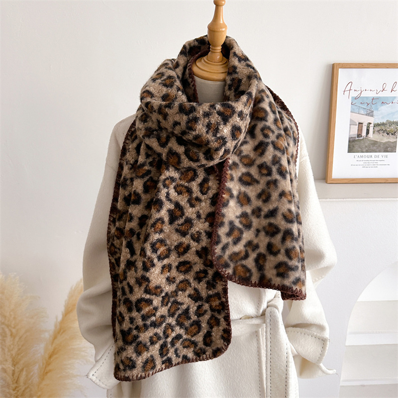 Pashmina Wrap Large - Syal Leopard Musim Gugur Musim Dingin