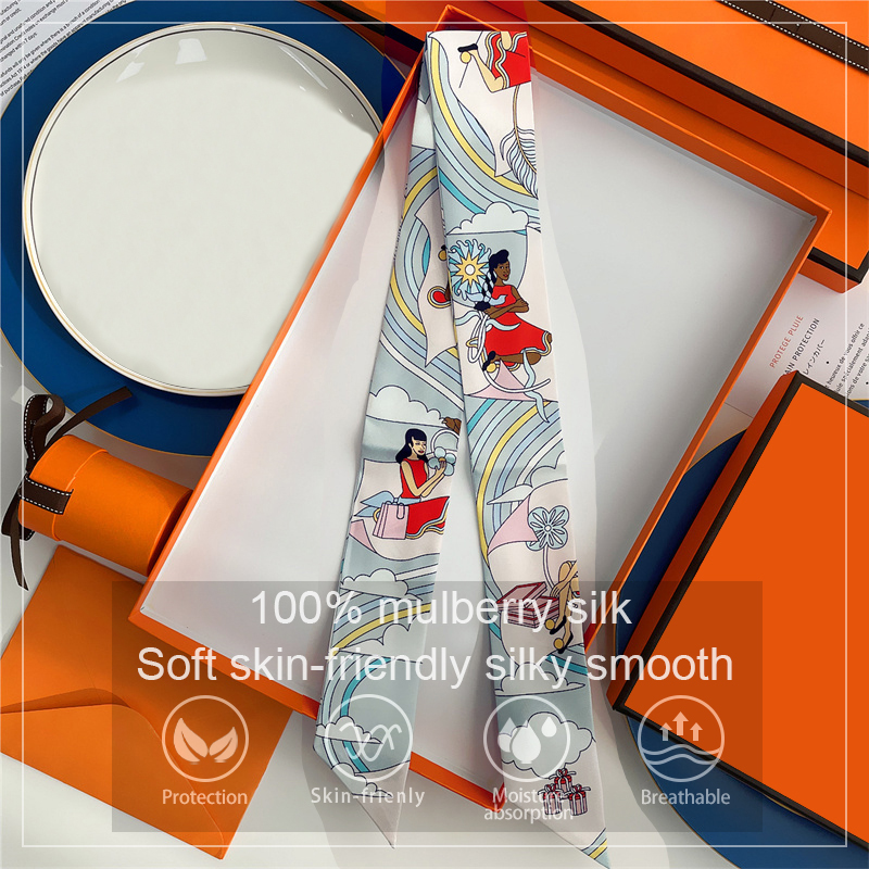 Ascot Neck Scarf - Syal Sutra Murbei 100% Wanita untuk