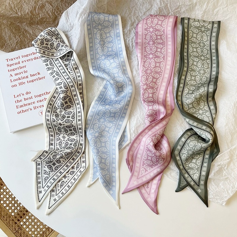 Ascot Neck Scarf - Set Seri Syal Satin Sutra Wanita