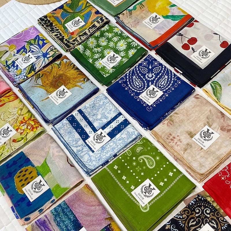 Bandana Cotton - Syal Persegi 100% Katun untuk Wanita,