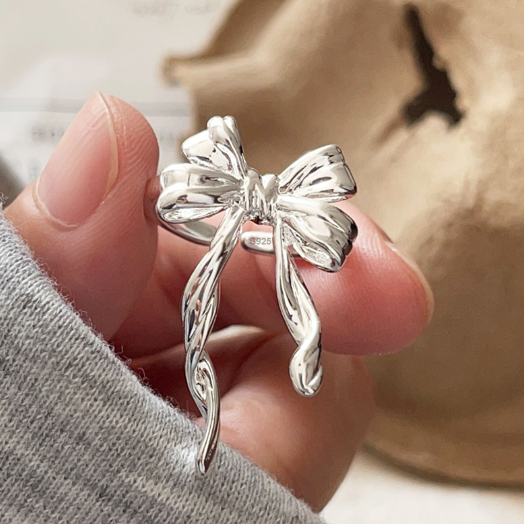 Tie Clip Silver - Cincin Perak Sterling 925 untuk Wanita,