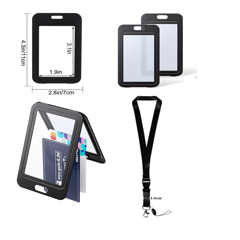 Lanyard Badge Holder - 3 Buah Penyangga Kartu Identitas Plastik,