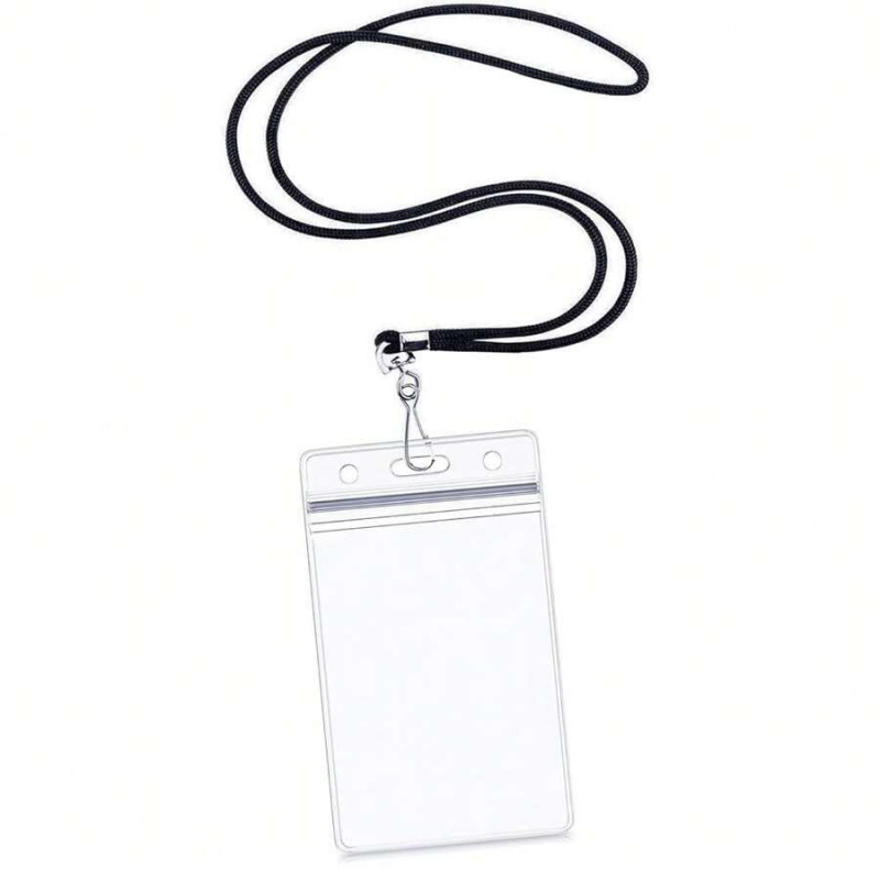 Lanyard Badge Holder - Tempat Kartu Identitas Vertikal dengan Resleting