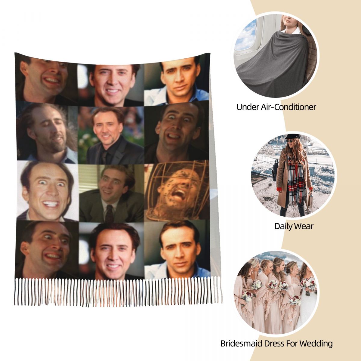 Selendang Nicolas Cage dengan  - Pashmina Wrap Large ulasan dan harga