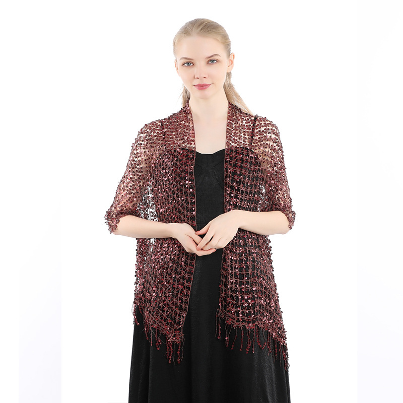 Selendang Rumbai Payet Eropa d - Stole Wedding Shawl ulasan dan harga