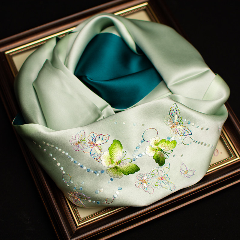 Selendang Bordir Sutra Murni S - Silk Neck Scarf ulasan dan harga