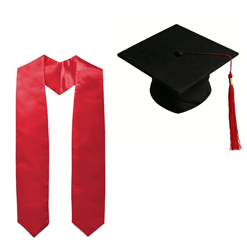 Set Wisuda Warna Solid: Topi W - Stole Wedding Shawl ulasan dan harga