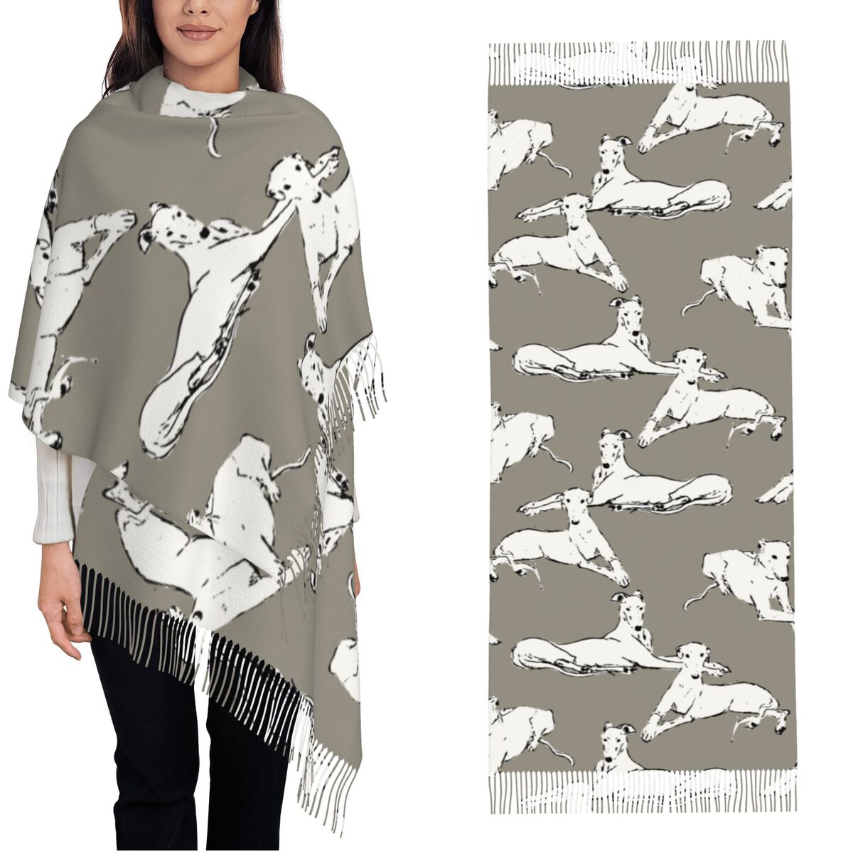 Selendang Greyhound Whippet ya - Pashmina Wrap Large ulasan dan harga