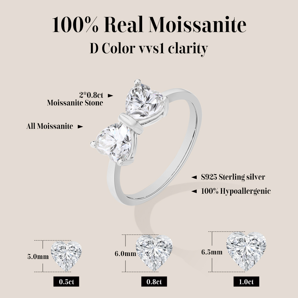 ATTAGEMS Cincin Moissanite Per - Tie Clip Silver ulasan dan harga