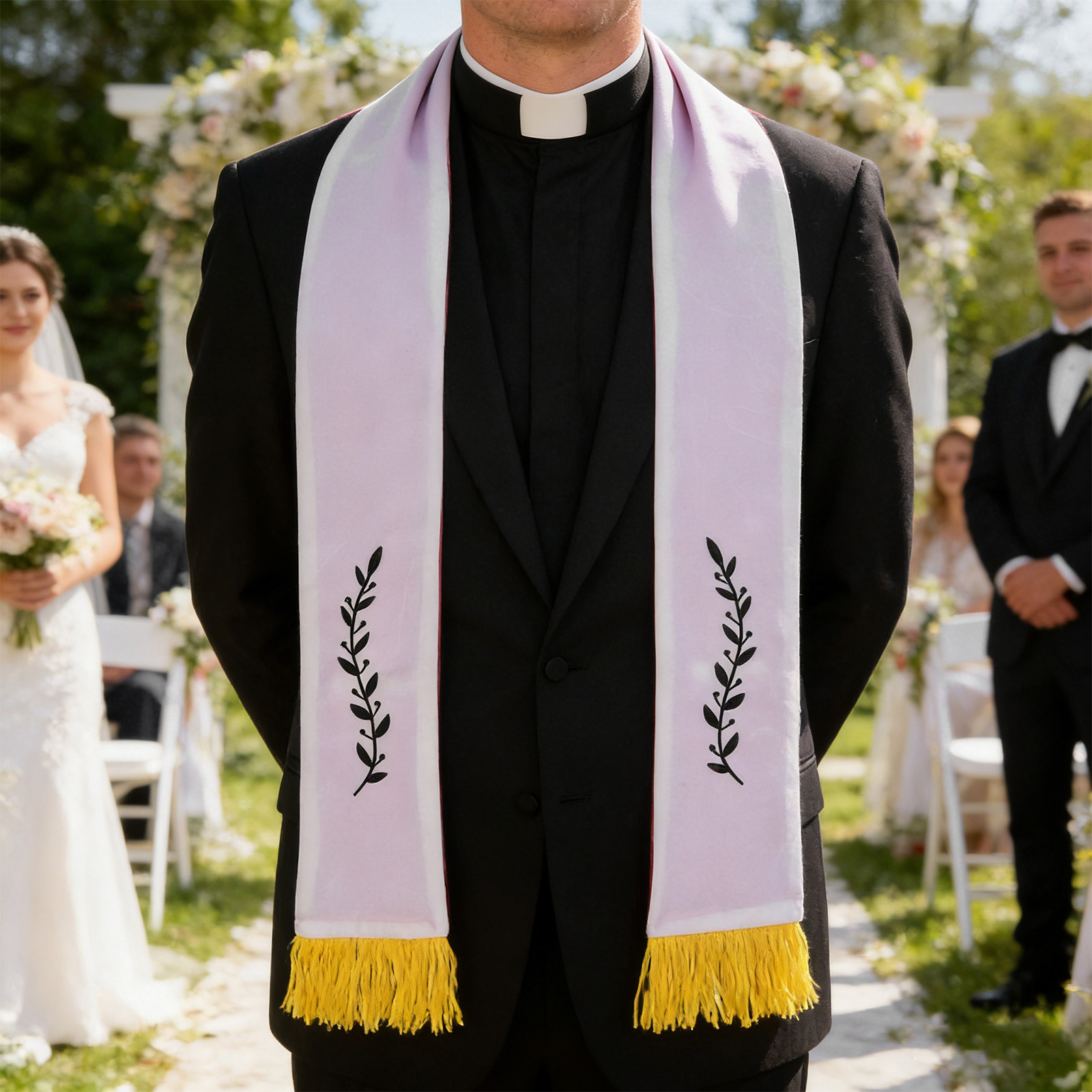 Selendang Pendeta Bordir Salib - Stole Wedding Shawl ulasan dan harga