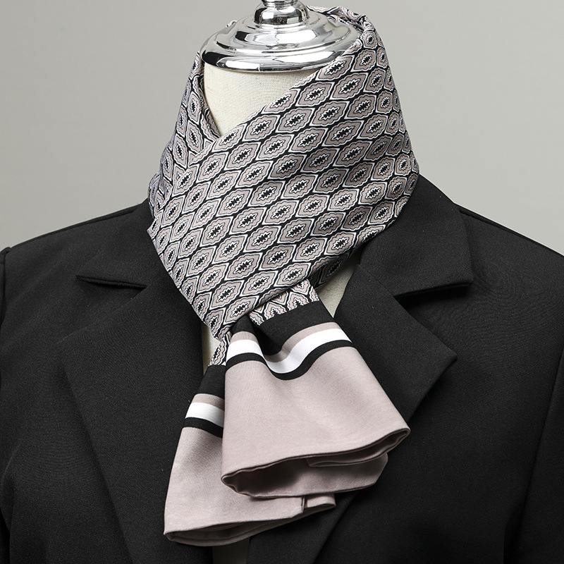 Syal Pria Imitasi Sutra, Syal  - Ascot Neck Scarf ulasan dan harga