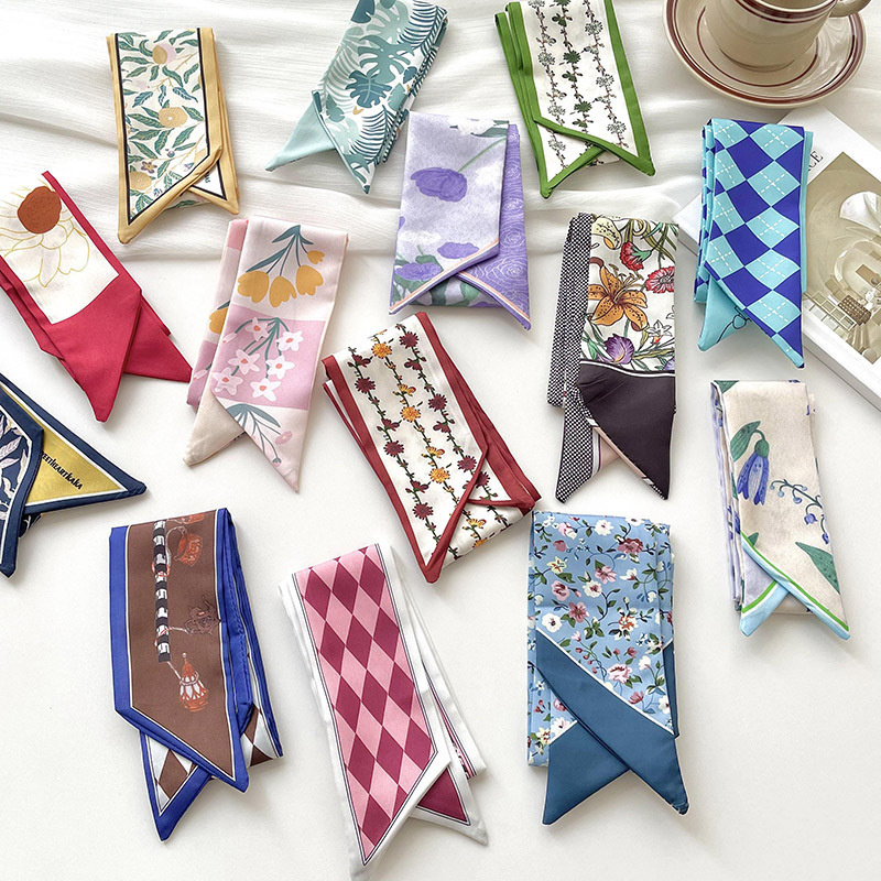 Syal Sutra Kecil Model Merek M - Ascot Neck Scarf ulasan dan harga